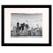iFrame 18” x 22” Black Framed Chicago City Skyline Print Framed Art Work For Wall Decor With Photo Mat | Chi Town Skyline Wall Art | Black And White Picture Wall Art Decor